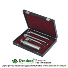 Corona™ Premium Fiber Optic Miller Laryngoscope Set With Battery Handle Ref:- AN-590-01 and Blades Ref:- AN-510-00 to AN-510-01 Stainless Steel,